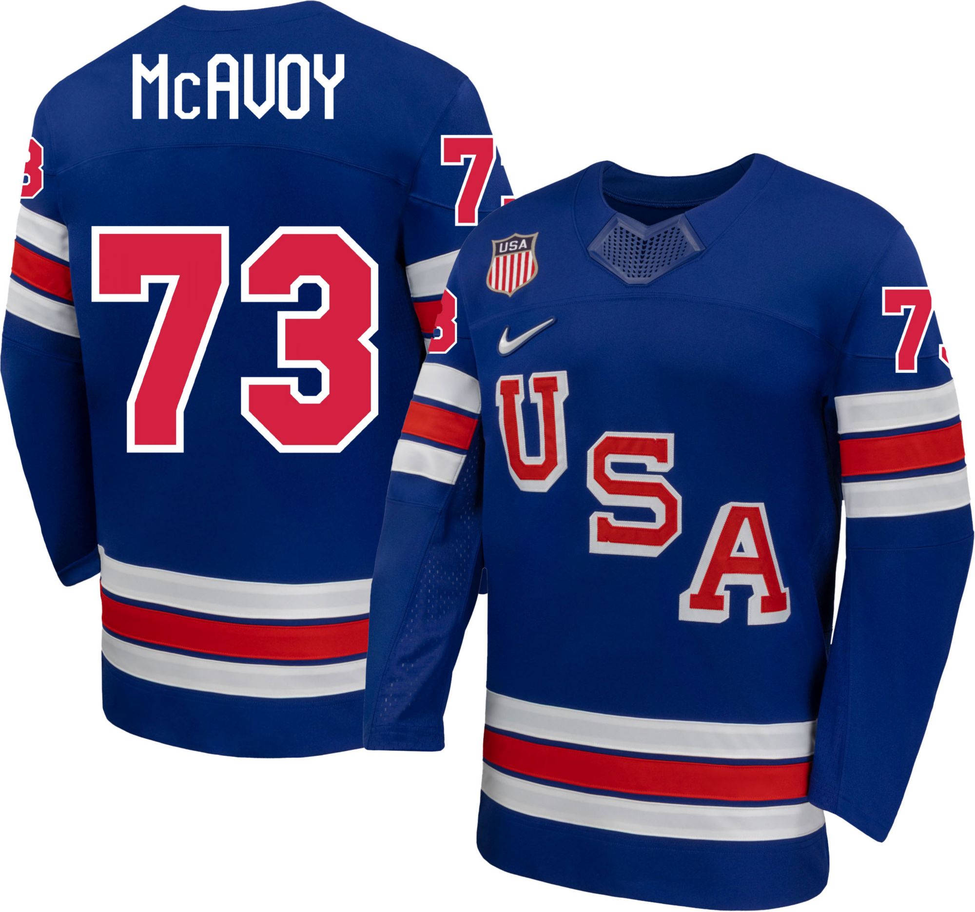 Nike Adult Team USA Charlie McAvoy #73 Replica Blue Jersey product image