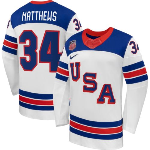 Nike Adult Team USA Jack Hughes #86 Replica White Jersey | Dick's