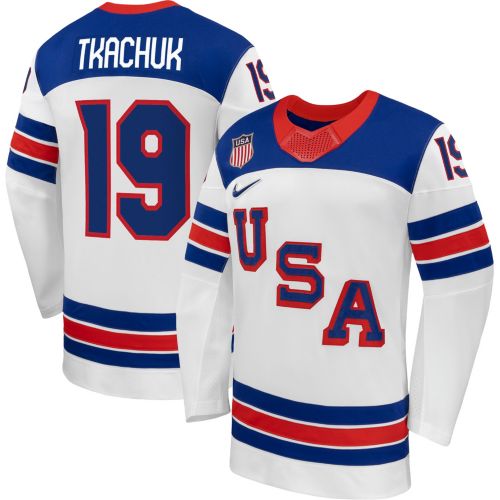 Nike Adult Team USA Jack Hughes #86 Replica White Jersey | Dick's