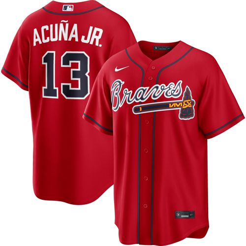 Nike Men's Atlanta Braves Austin Riley #27 Red Cool Base Alternate