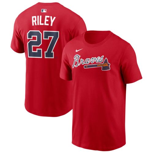 Nike Men's Atlanta Braves Austin Riley #27 Red Cool Base Alternate