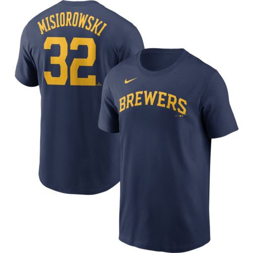 Nike Men's Milwaukee Brewers Jackson Chourio #11 Navy T-Shirt