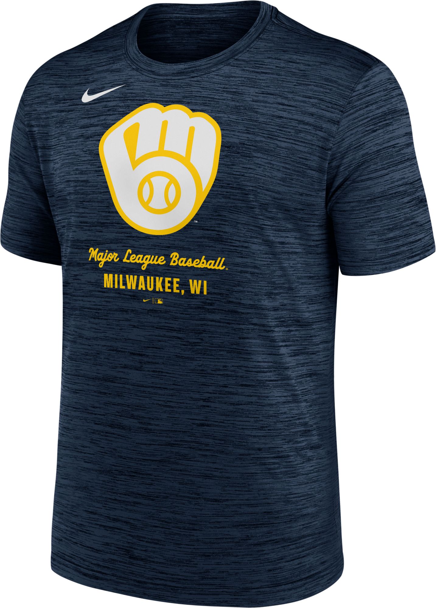Nike Men's Milwaukee Brewers Navy Practice Velocity T-Shirt product image