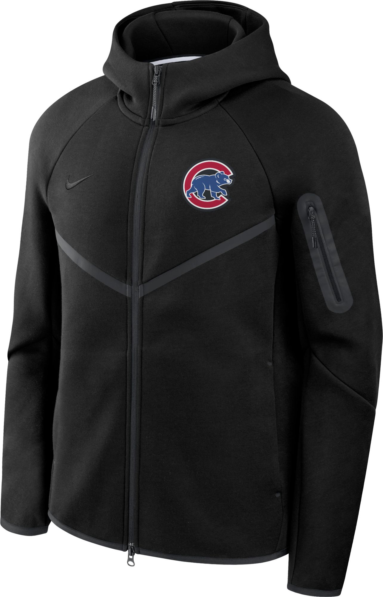 Nike Men's Chicago Cubs Black Tech Fleece Windrunner Full-Zip Hoodie product image
