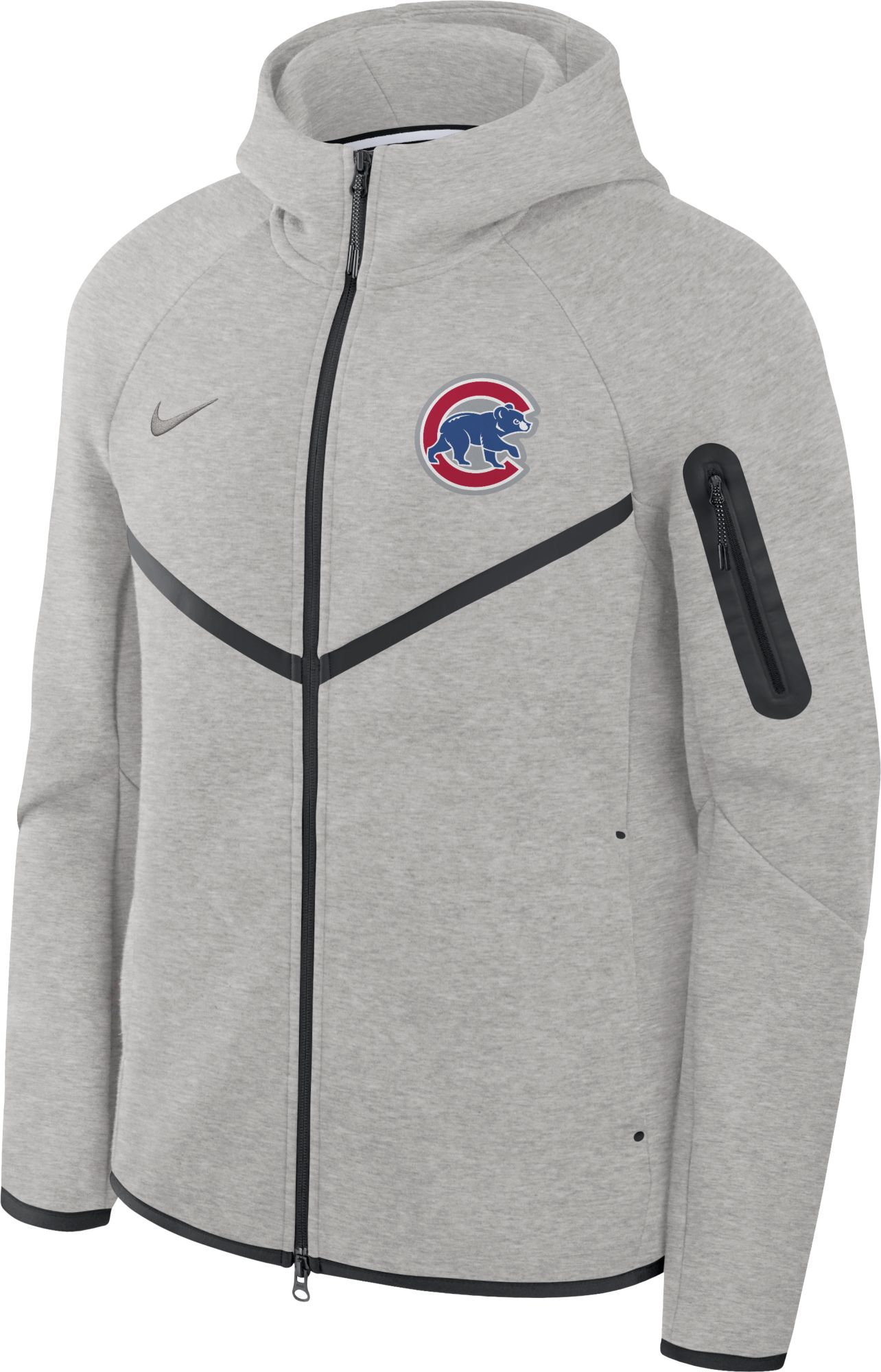 Nike Men's Chicago Cubs Gray Tech Fleece Windrunner Full-Zip Hoodie product image