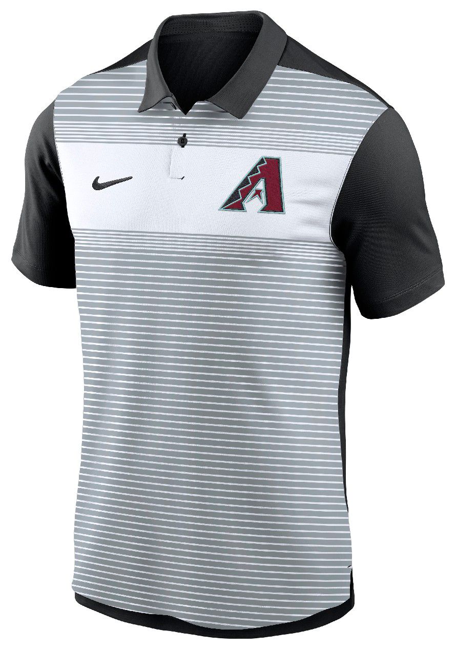 Nike Men's Arizona Diamondbacks White/Black Striped Vapor Polo product image