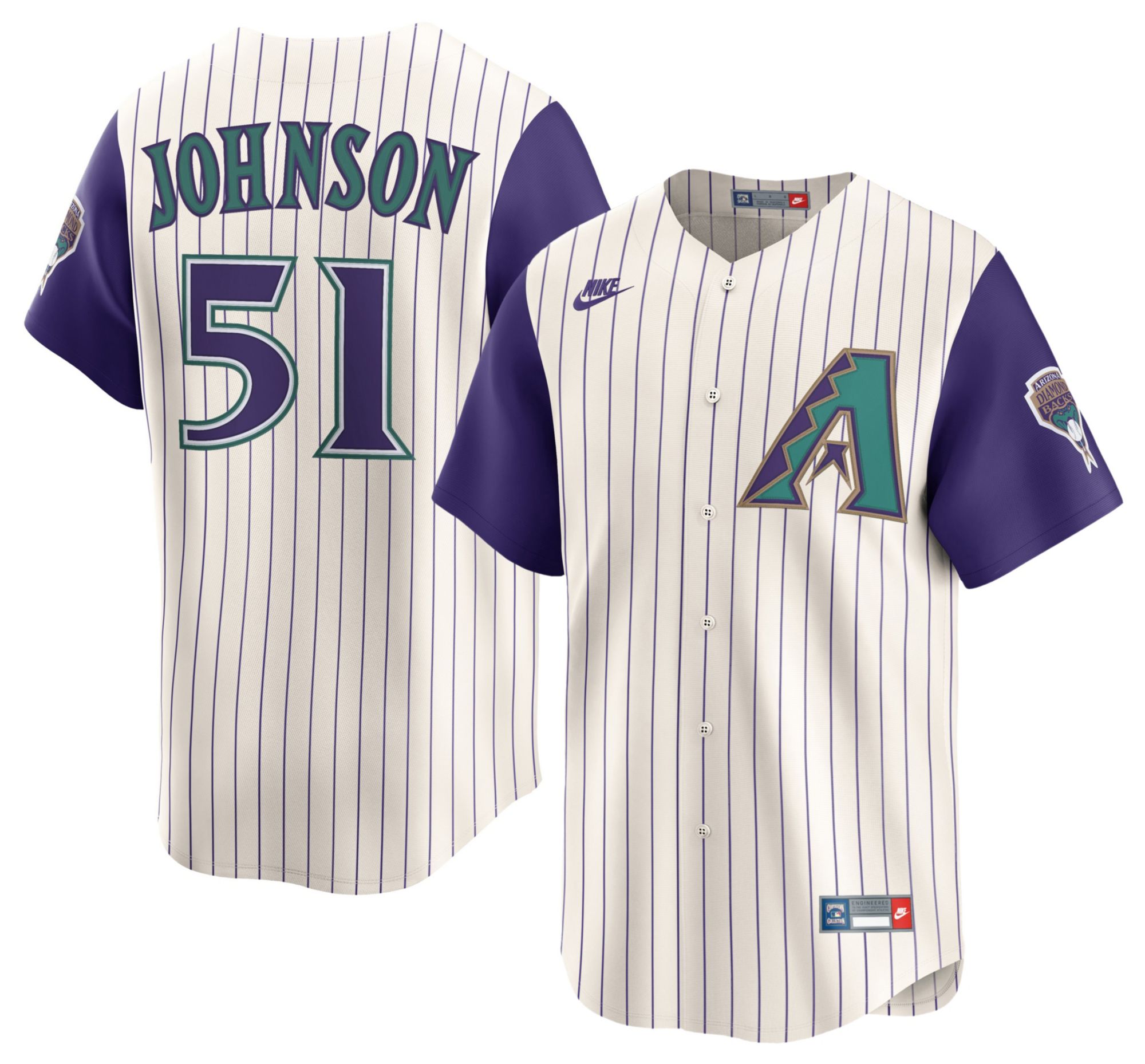 Nike Men's Arizona Diamondbacks Cream Randy Johnson #51 Cooperstown Limited Jersey product image