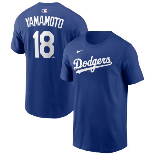 Nike Adult Los Angeles Dodgers Yoshinobu Yamamoto #18 Blue T-Shirt