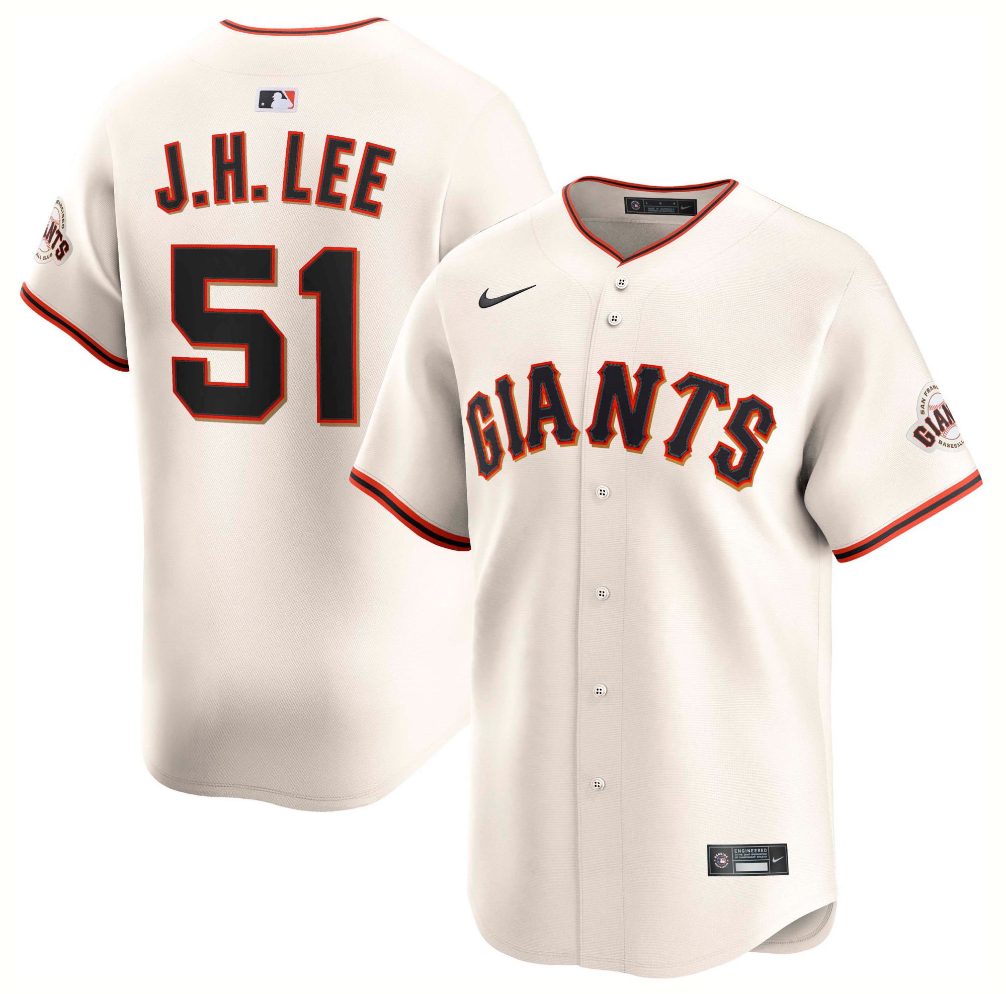 Nike Men's San Francisco Giants Jung Hoo Lee #51 White Home Vapor Limited Jersey product image