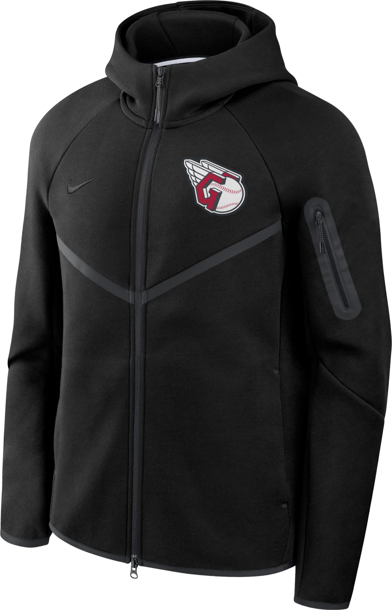 Nike Men's Cleveland Guardians Black Tech Fleece Windrunner Full-Zip Hoodie product image