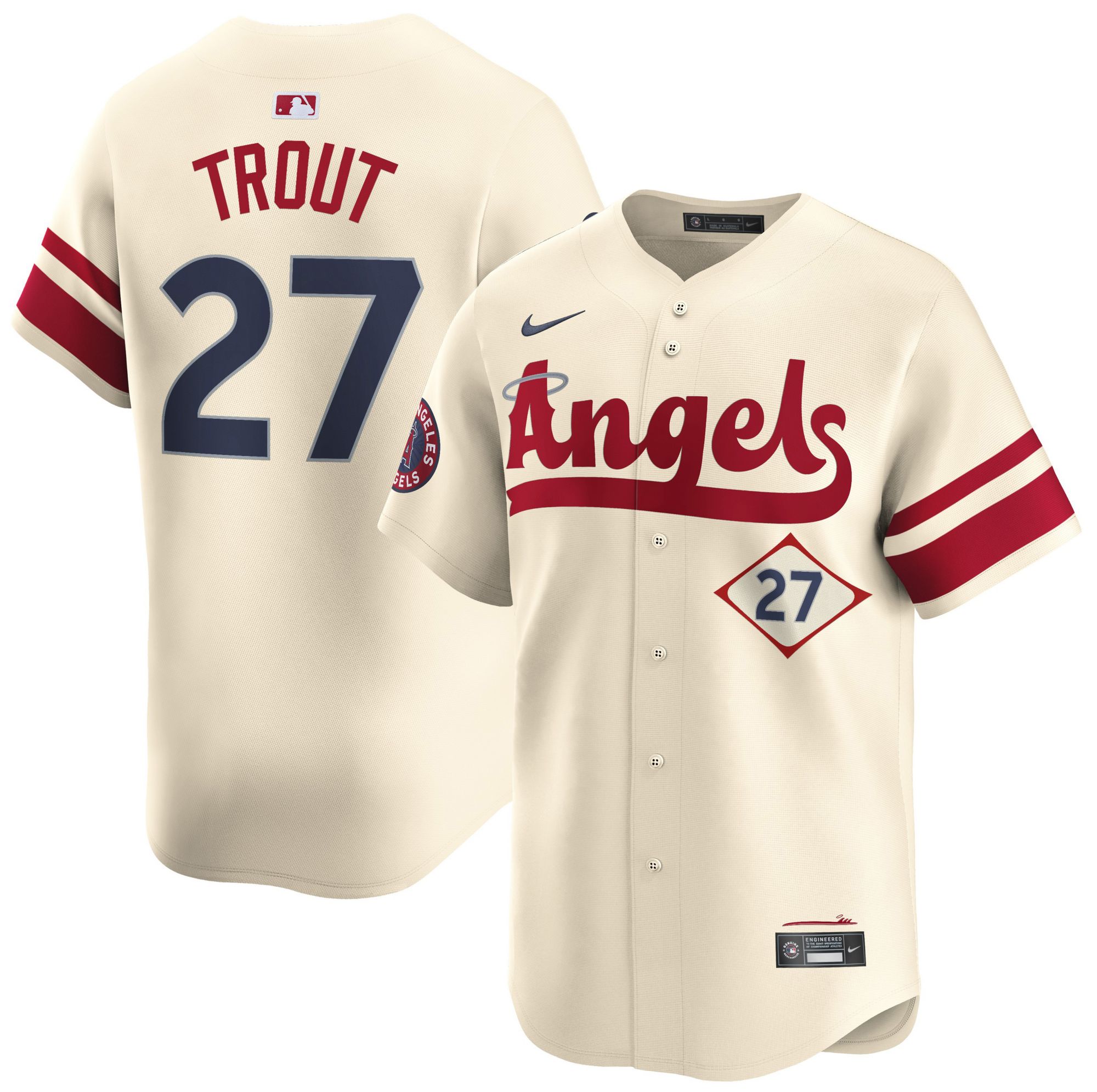 Nike Men's Los Angeles Angels Tan Mike Trout #27 City Connect 2025 Limited Jersey product image