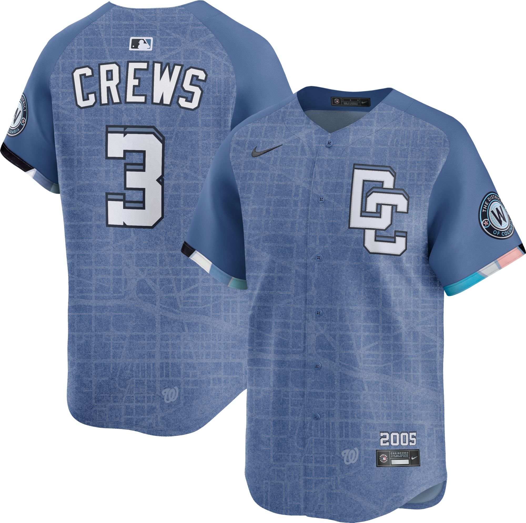 Nike Men's Washington Nationals Dylan Crews #3 City Connect Blue Limited Vapor Jersey product image