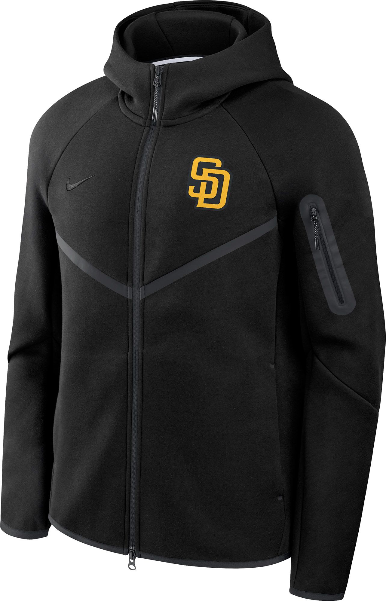 Nike Men's San Diego Padres Black Tech Fleece Windrunner Full-Zip Hoodie product image