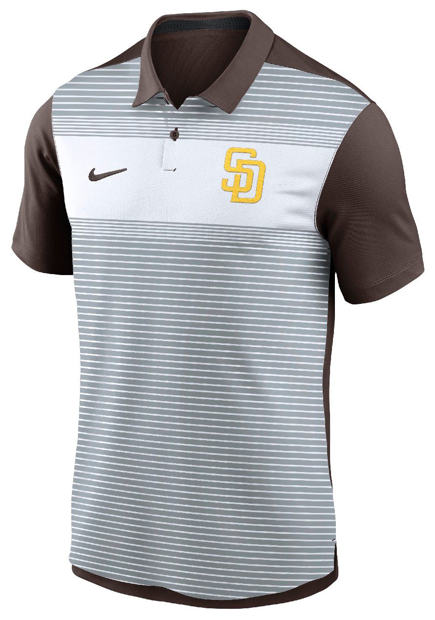 Nike Men's San Diego Padres White/Brown Striped Vapor Polo product image