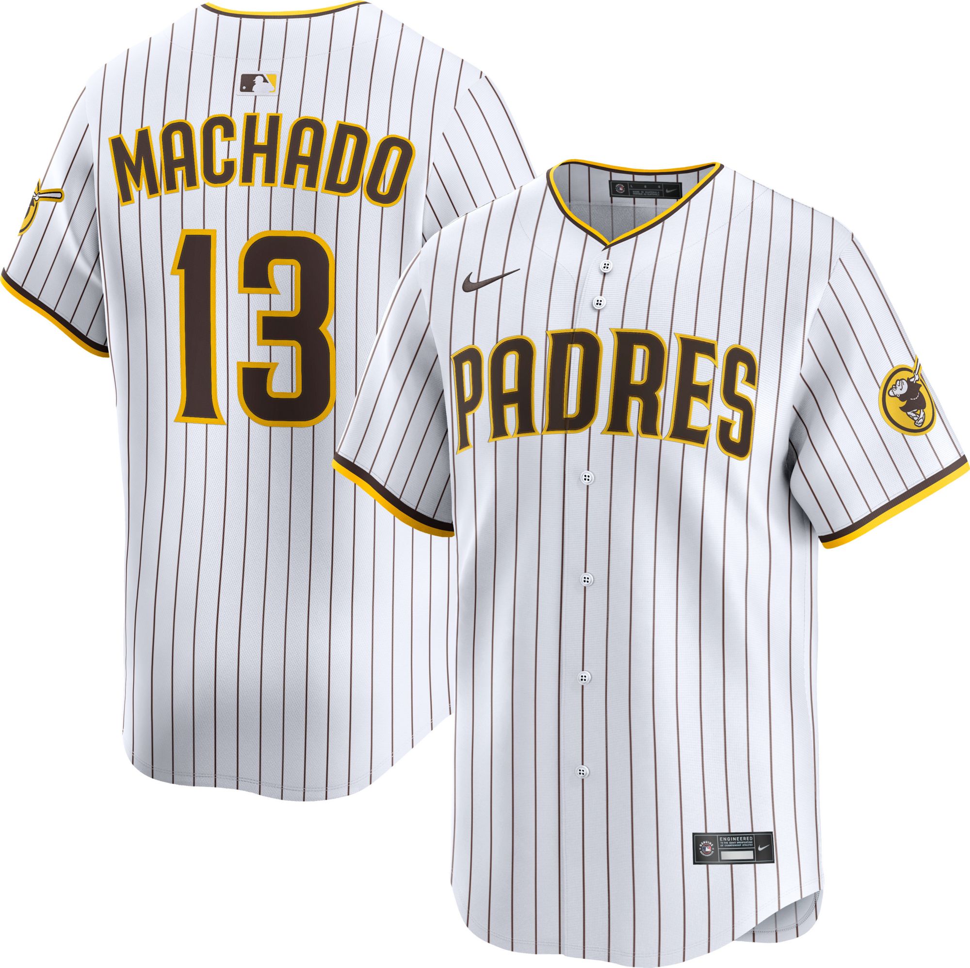 Nike Men's San Diego Padres Manny Machado #13 White Authentic Home Jersey product image