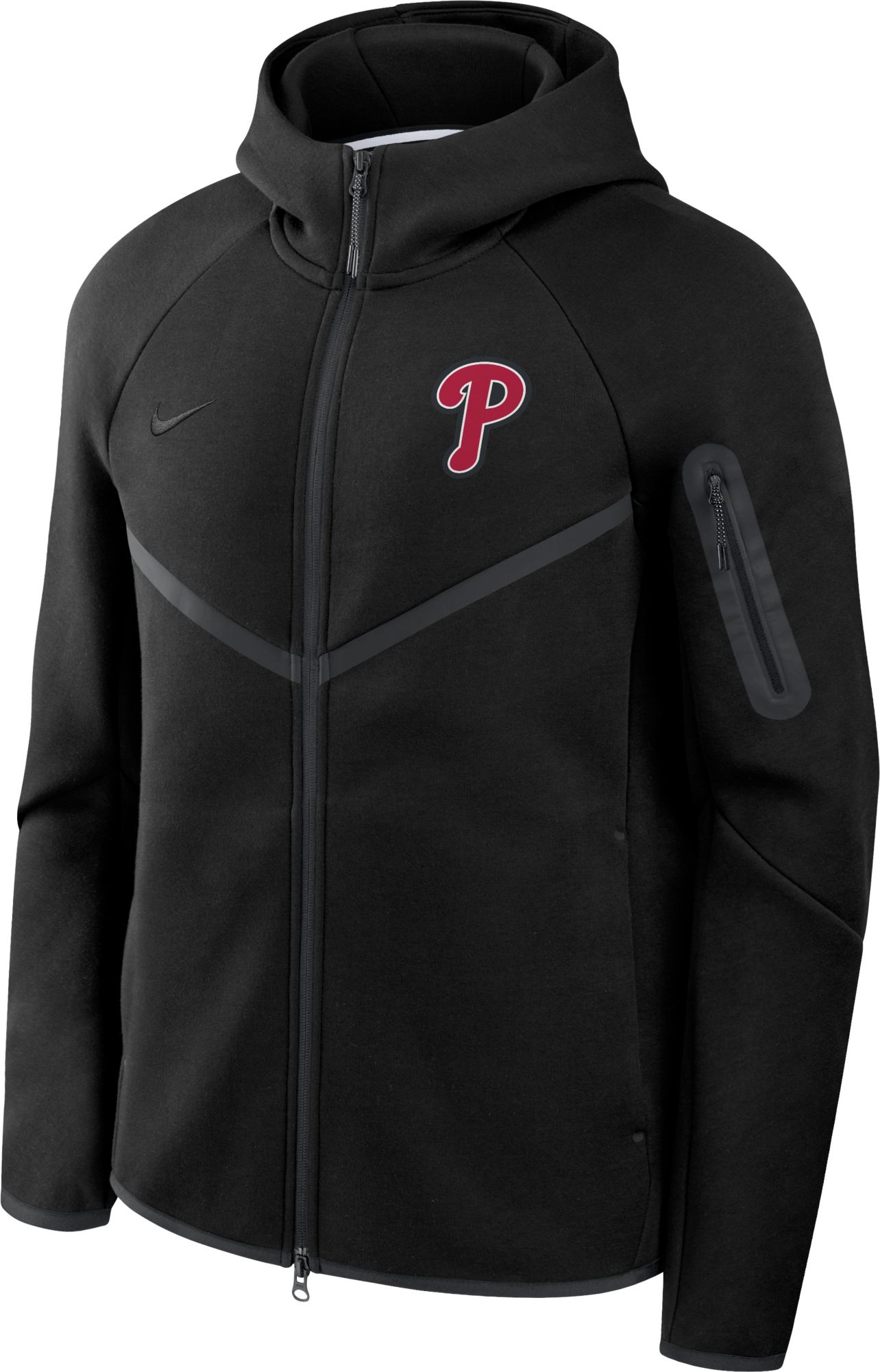 Nike Men's Philadelphia Phillies Black Tech Fleece Windrunner Full-Zip Hoodie product image