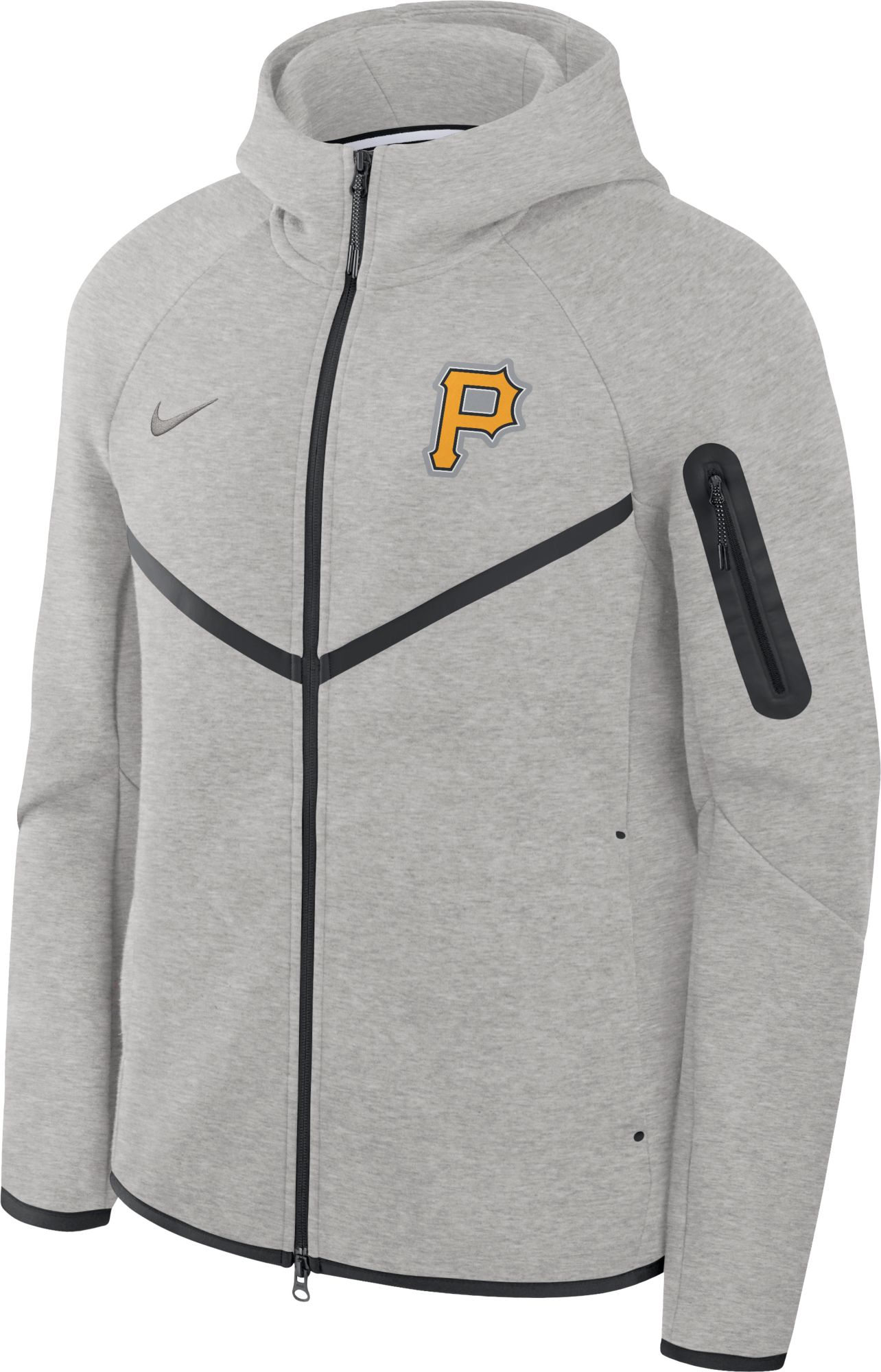Nike Men's Pittsburgh Pirates Gray Tech Fleece Windrunner Full-Zip Hoodie product image