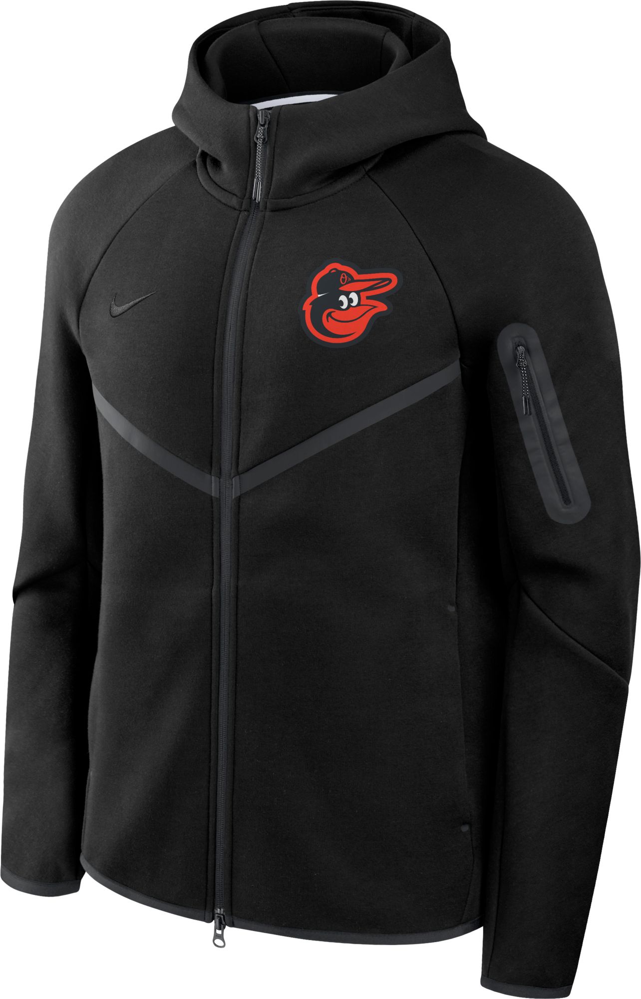 Nike Men's Baltimore Orioles Black Tech Fleece Windrunner Full-Zip Hoodie product image