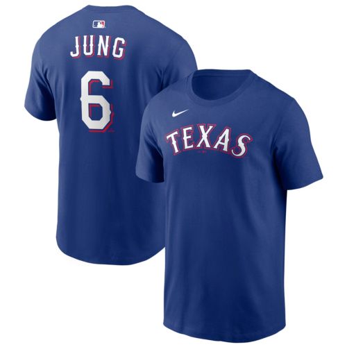 Nike Men's Texas Rangers Wyatt Langford #36 Blue Home T-Shirt