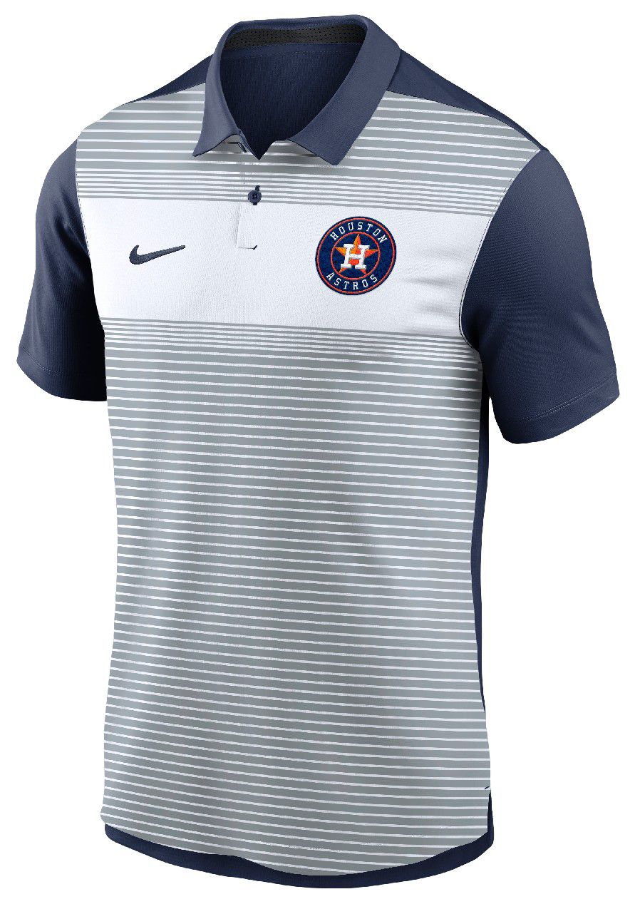 Nike Men's Houston Astros White/Navy Striped Vapor Polo product image