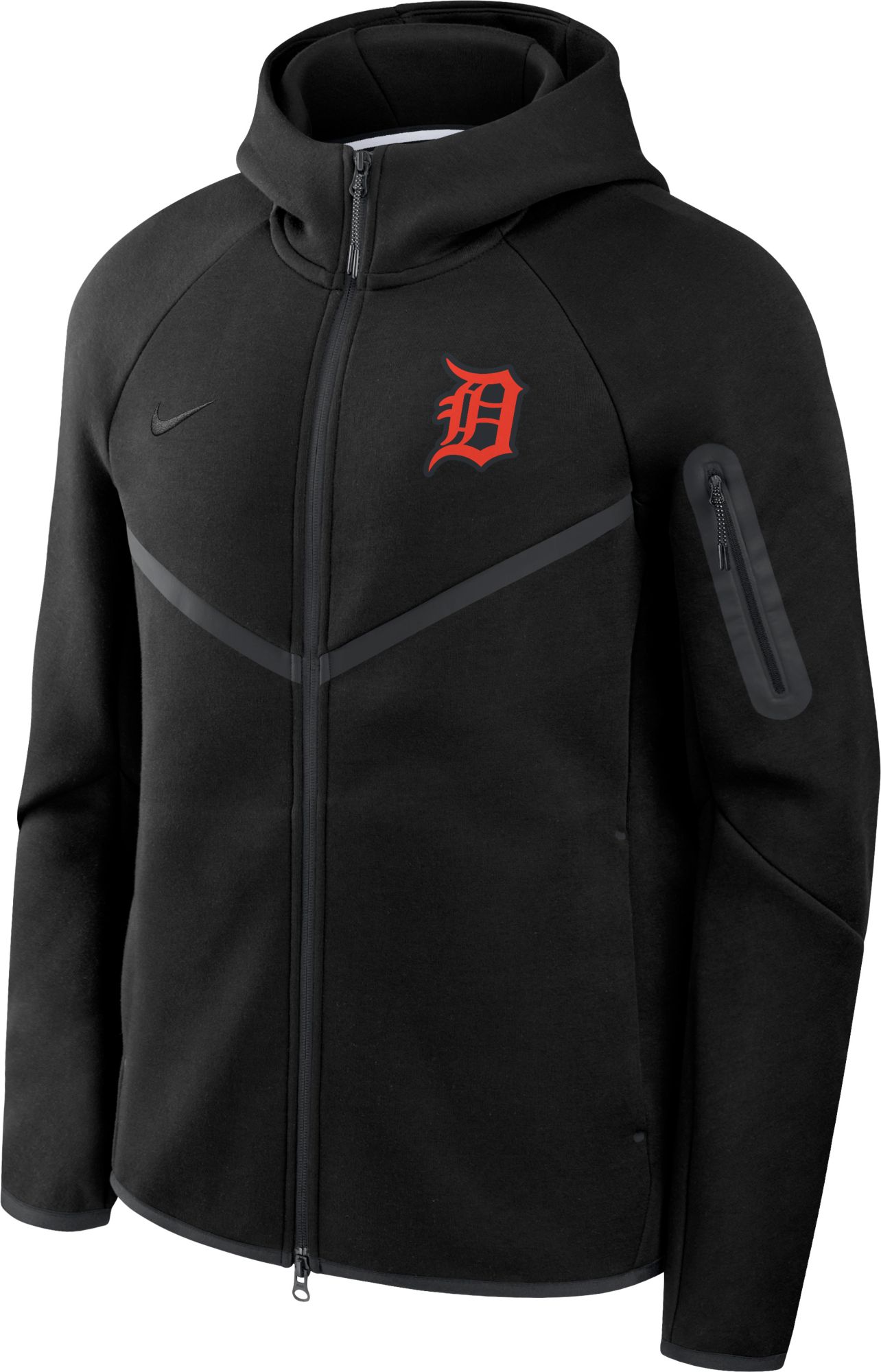Nike Men's Detroit Tigers Black Tech Fleece Windrunner Full-Zip Hoodie product image