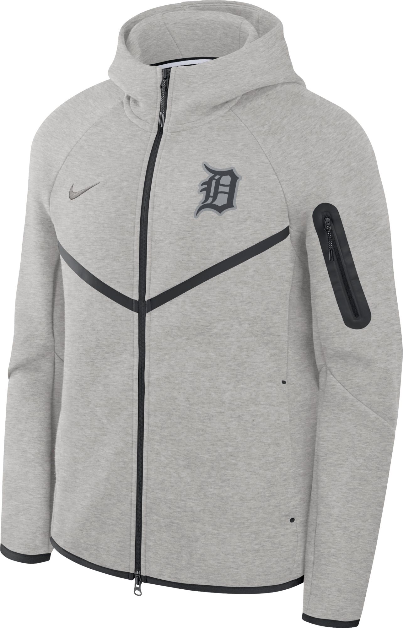 Nike Men's Detroit Tigers Gray Tech Fleece Windrunner Full-Zip Hoodie product image