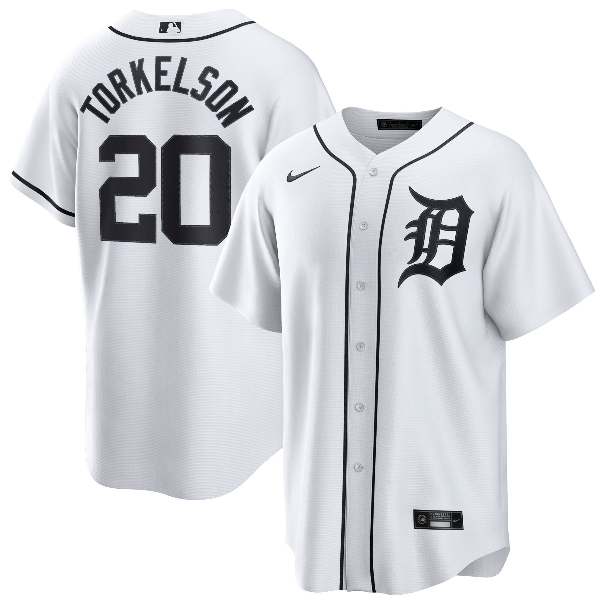 Nike Men's Detroit Tigers Spencer Torkelson #20 White Home Replica Jersey product image