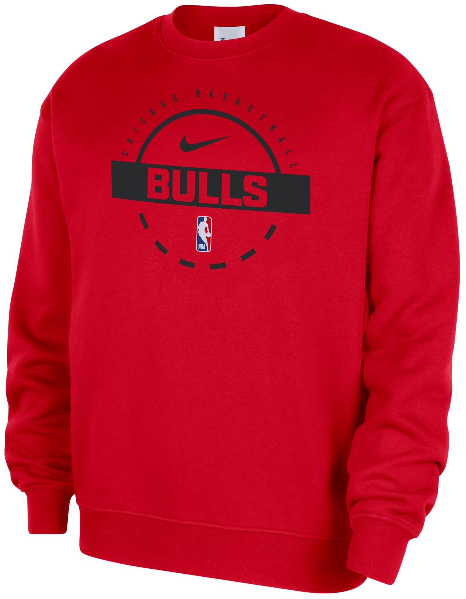 Nike Men's Chicago Bulls Red On Court Practice Club Crewneck Sweatshirt product image