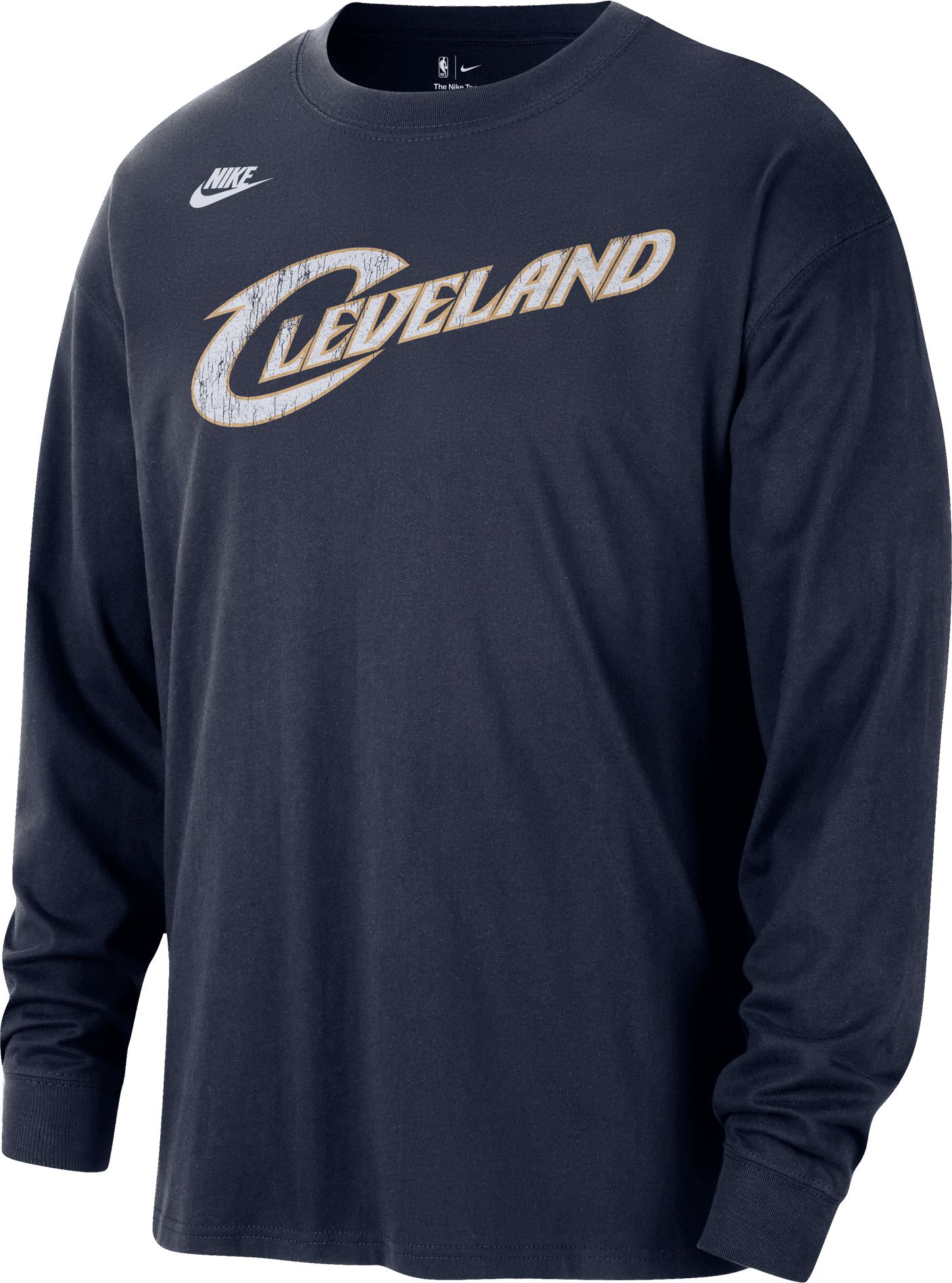 Nike Adult Cleveland Cavaliers Navy Hardwood Classics Wordmark Long Sleeve Shirt product image