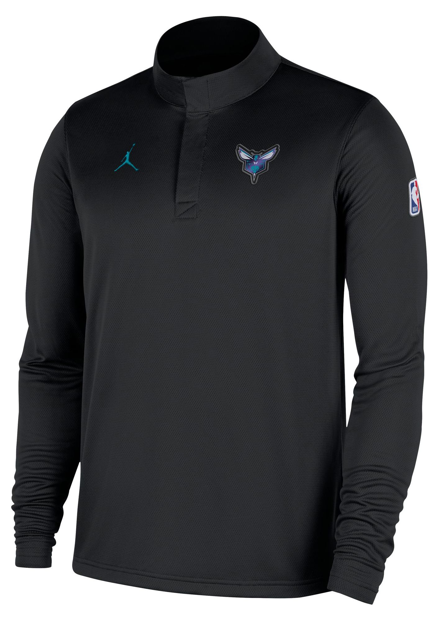 Nike Men's Charlotte Hornets Black On Court Staff 1/4 Zip Pullover product image