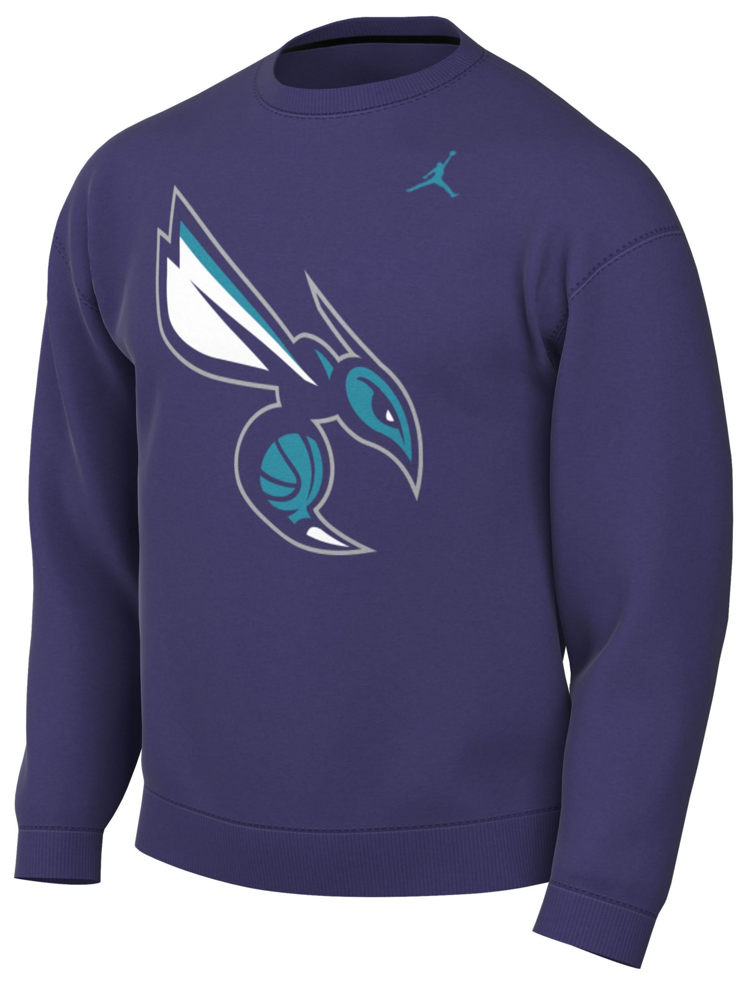 Jordan Men's Charlotte Hornets Purple Statement Logo Crew Pullover Sweatshirt product image