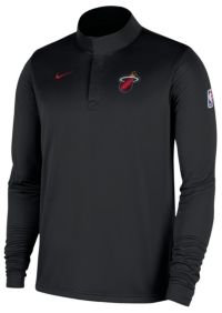 Nike Men's Miami Heat Black On Court Staff 1/4 Zip Pullover