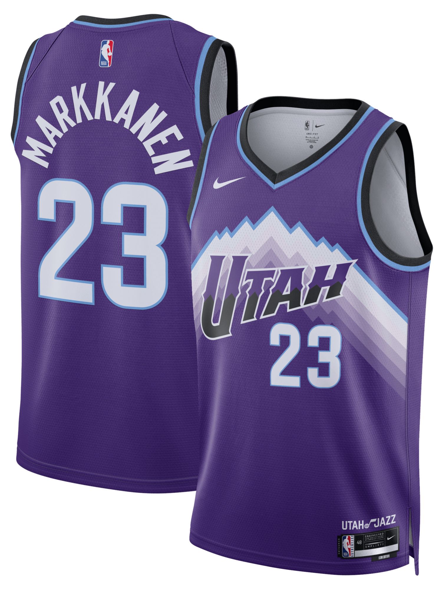 Nike Adult Utah Jazz Lauri Markkanen #23 Purple Swingman Icon Jersey product image