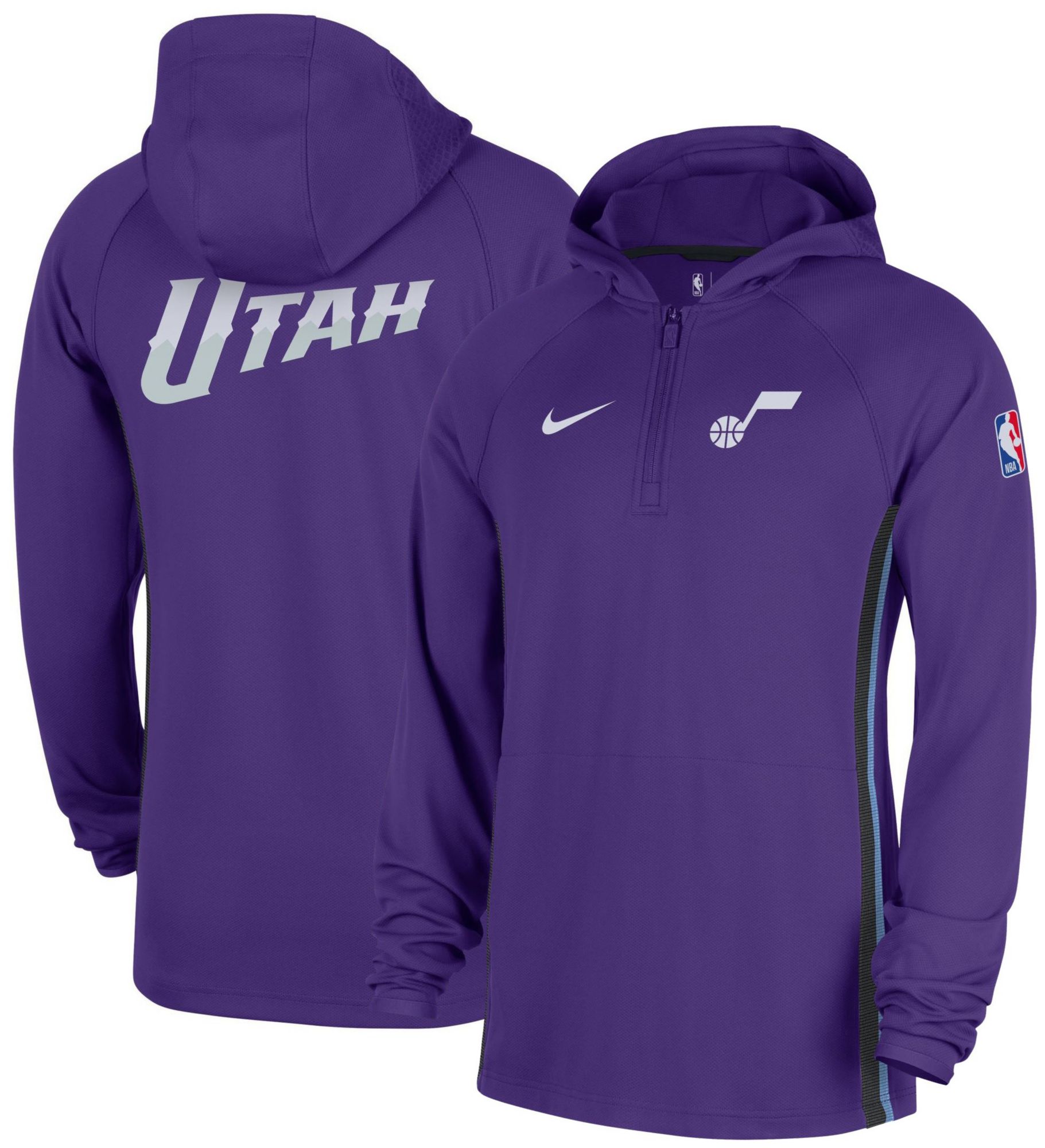 Nike Men's Utah Jazz Purple On Court Zone Warmup Quarter-Zip Hoodie product image