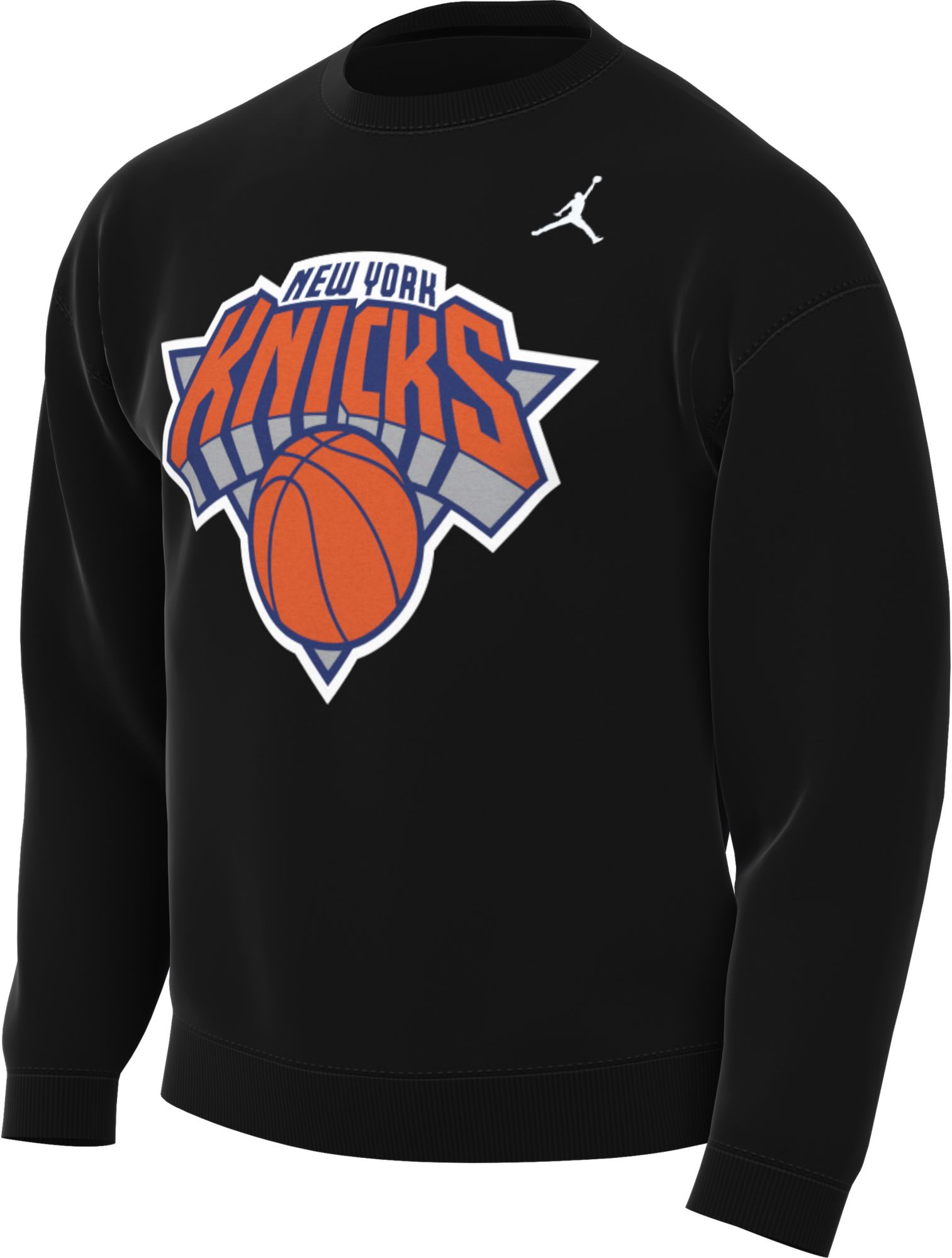 Jordan Men's New York Knicks Black Statement Logo Crewneck Sweatshirt product image