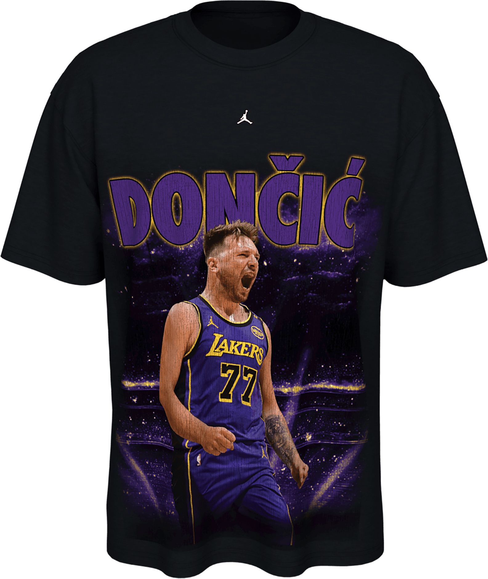 Jordan Adult Los Angeles Laker Luka Doncic #77 New Faces X New Places Black T-Shirt product image