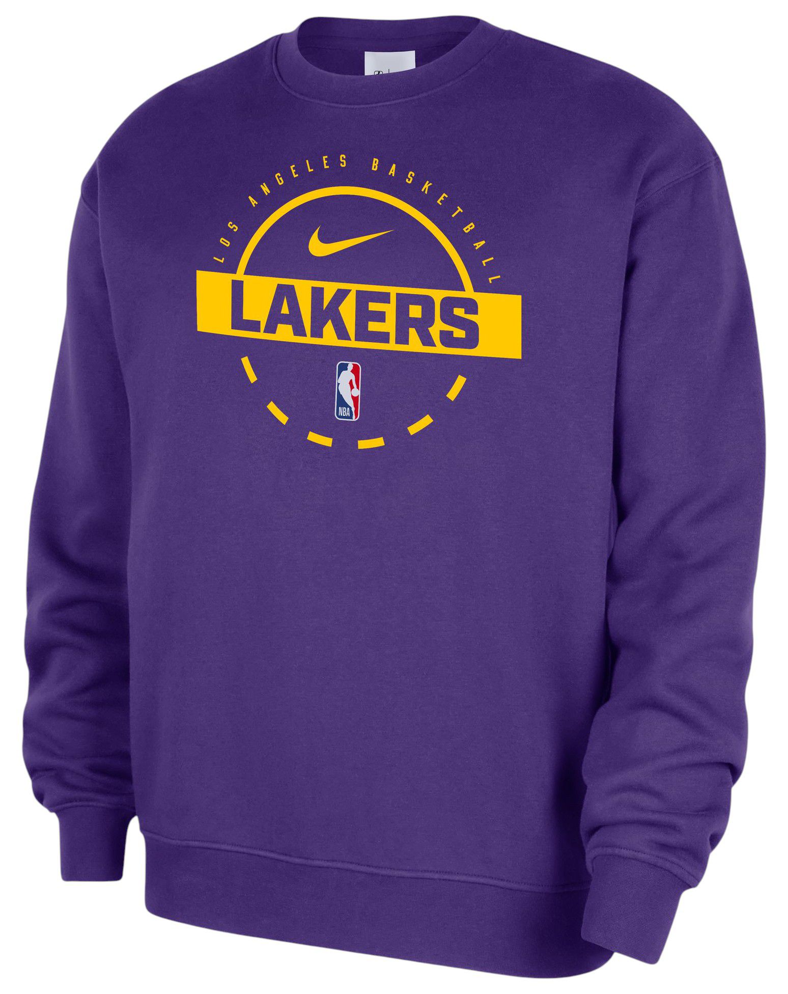 Nike Men's Los Angeles Lakers Purple On Court Practice Club Crew Pullover Sweatshirt product image