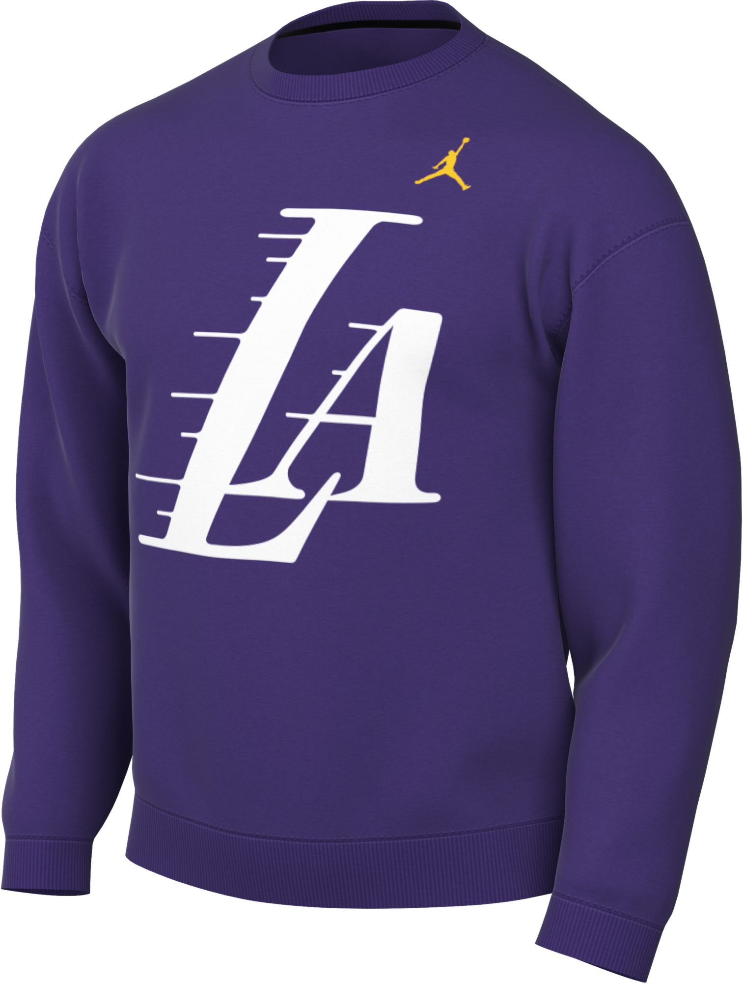 Jordan Men's Los Angeles Lakers Purple Statement Logo Crewneck Sweatshirt product image