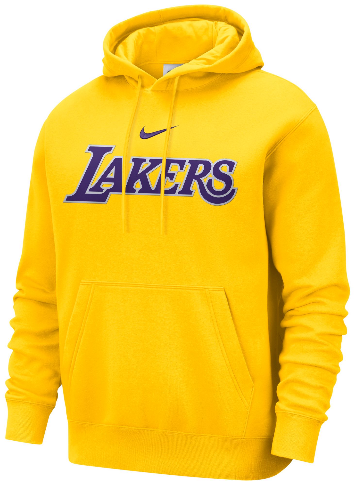 Nike Men's Los Angeles Lakers Yellow Wordmark Club Hoodie product image