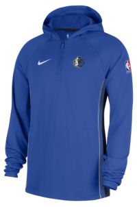 Nike Men's Dallas Mavericks Blue On Court Zone Warmup Quarter-Zip