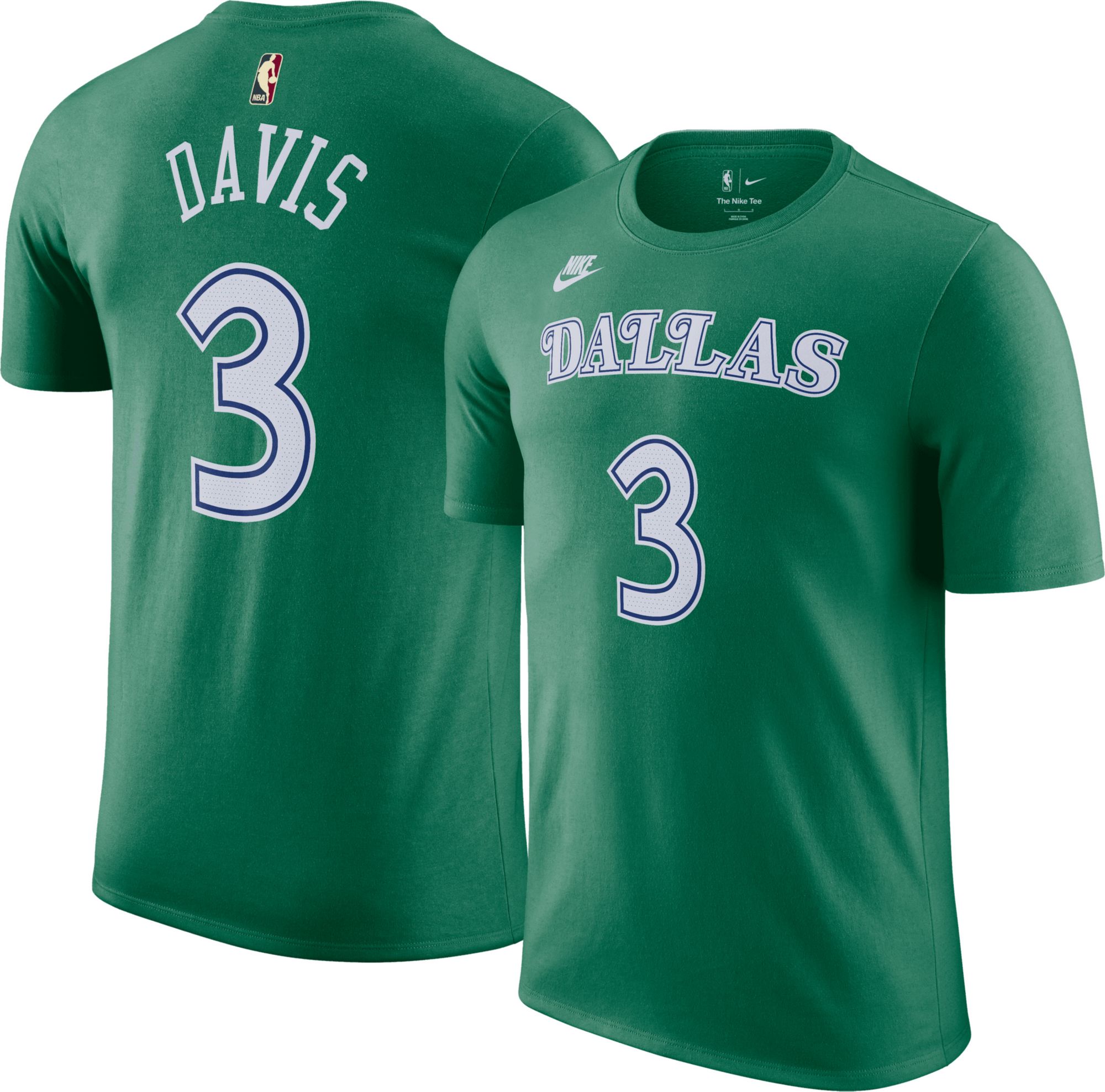 Nike Adult Dallas Mavericks Anthony Davis #3 Green Hardwood Classics T-Shirt product image