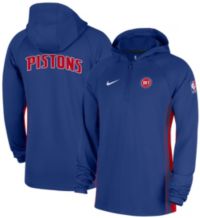 Nike Men's Detroit Pistons Blue On Court Zone Warmup Quarter-Zip