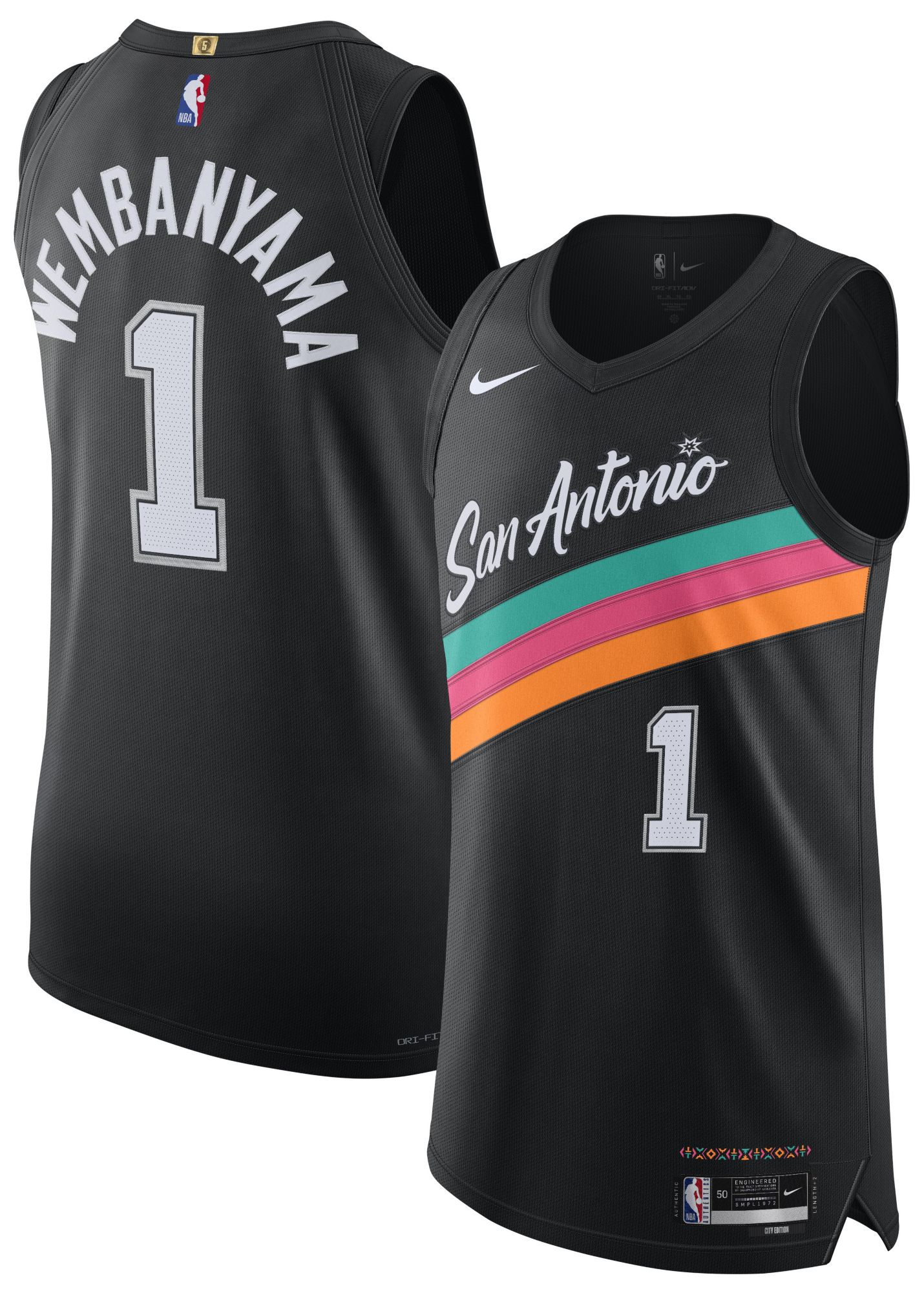 Nike Adult 2025-26 City Edition San Antonio Spurs Victor Wembanyama #1 Authentic Jersey product image