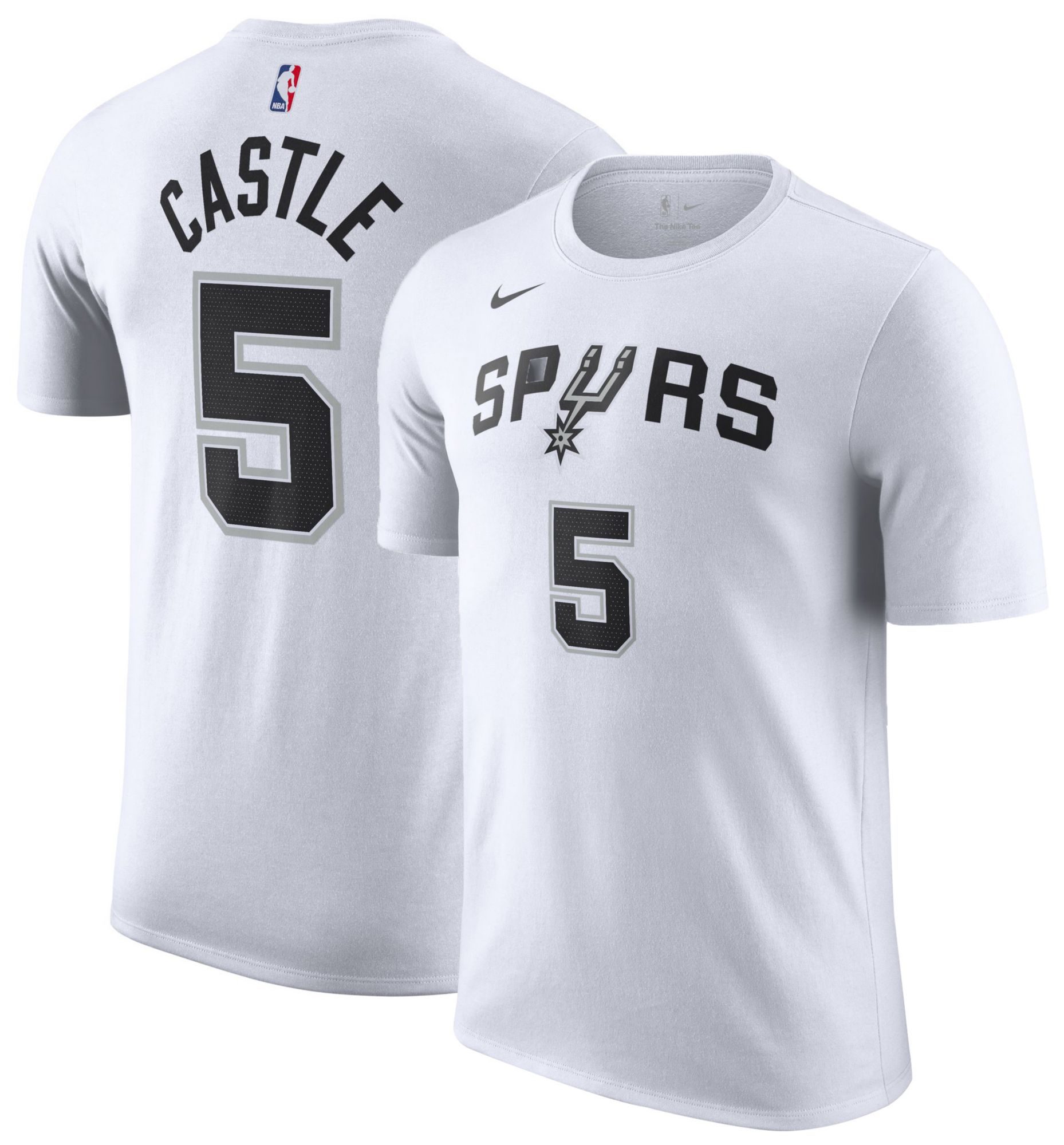 Nike Men's San Antonio Spurs Stephon Castle #5 White T-Shirt product image
