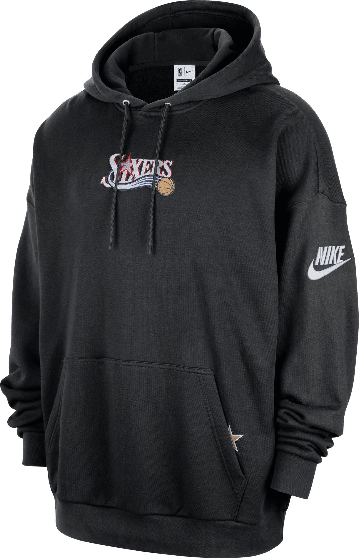 Nike Adult Philadelphia 76ers Hardwood Classics Black Club Pullover Hoodie product image