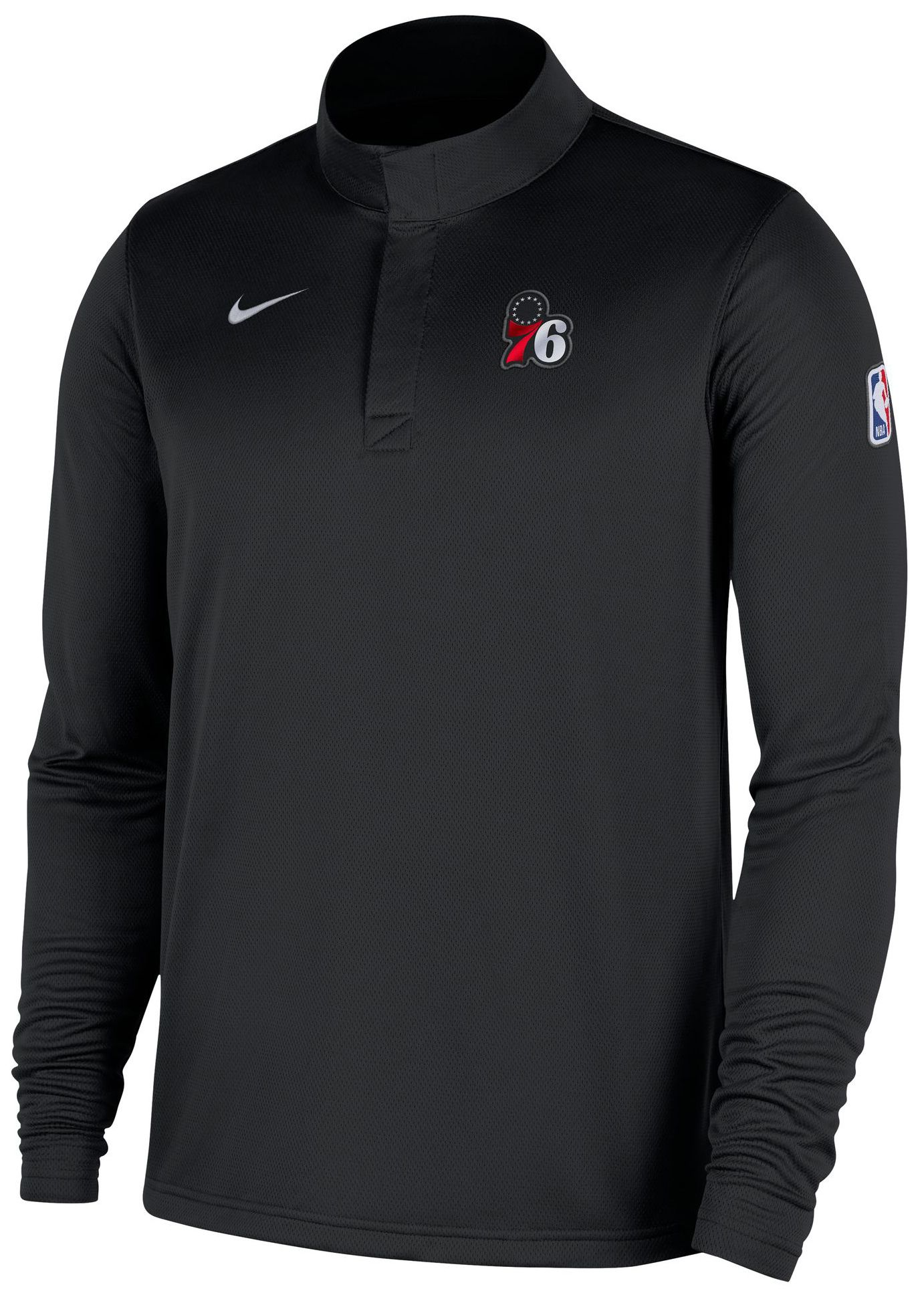 Nike Men's Philadelphia 76ers Black On Court Staff 1/4 Zip Pullover product image
