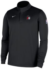 ジャージ Nike Men's Philadelphia 76ers Black On Court Staff 1/4 Zip