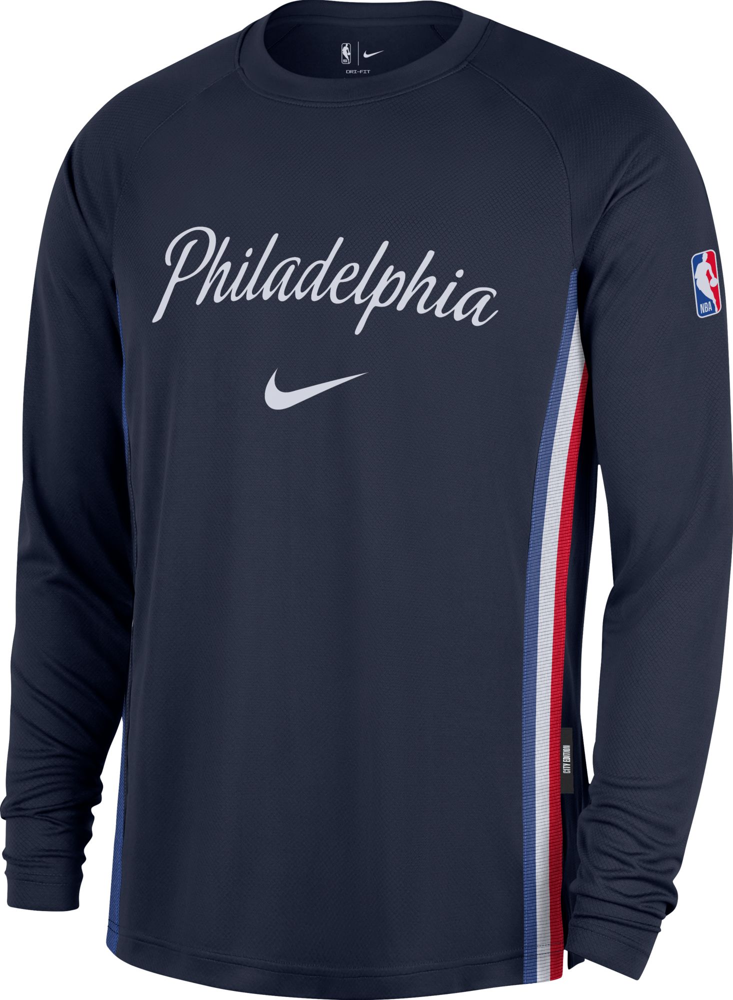 Nike Adult 2025-26 City Edition Philadelphia 76ers On Court Pregame Long Sleeve Shirt product image