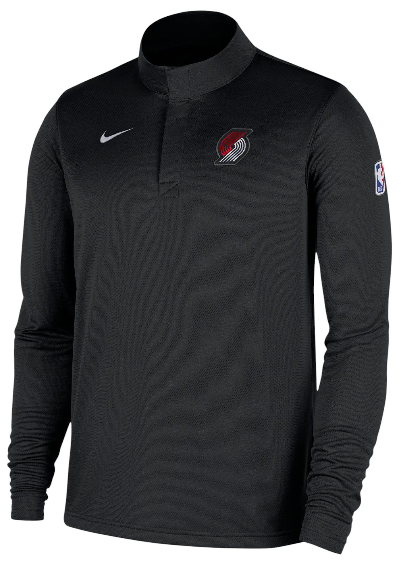 Nike Men's Portland Trail Blazers Black On Court Staff 1/4 Zip Pullover product image