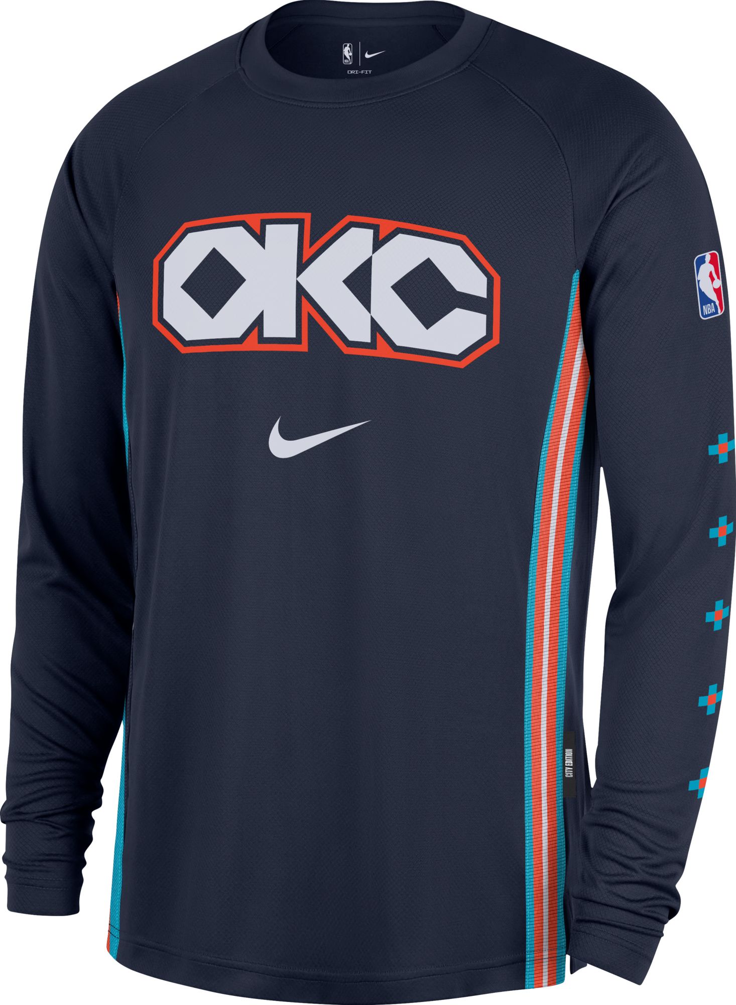 Nike Adult 2025-26 City Edition Oklahoma City Thunder On Court Pregame Long Sleeve Shirt product image
